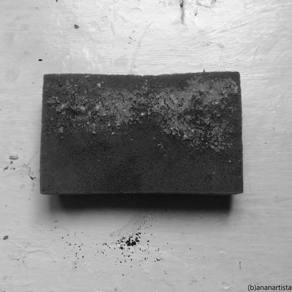 black sponge on white background: minimal suprematism art by (b)ananartista sbuff