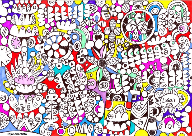 flower power: psychedelic drawing by (b)ananartista sbuff