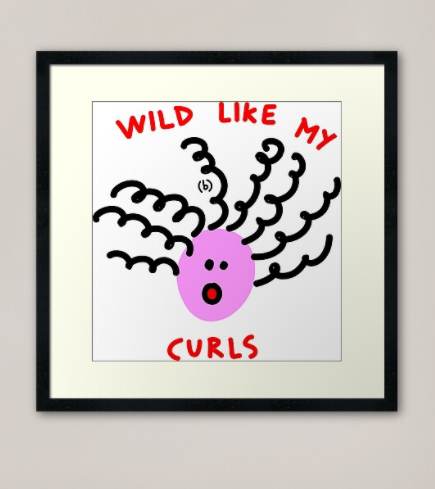 redbubble (b)ananartista wild like my curls framed art print shop large hair contemporary