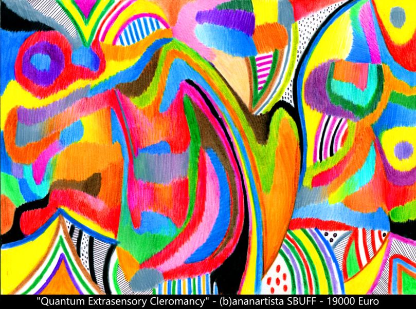 quantum extrasensory cleromancy - rainbow visionary art by (b)ananartista sbuff
